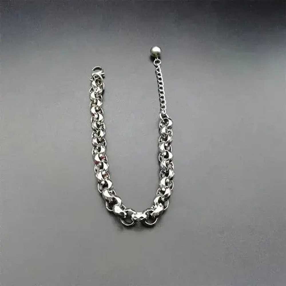 Jewelry × Silver × Streetwear Striped Circle Brac… - image 3