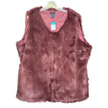 Rue 21 NWT Rue 21 Burgundy Faux Fur Vest - image 1