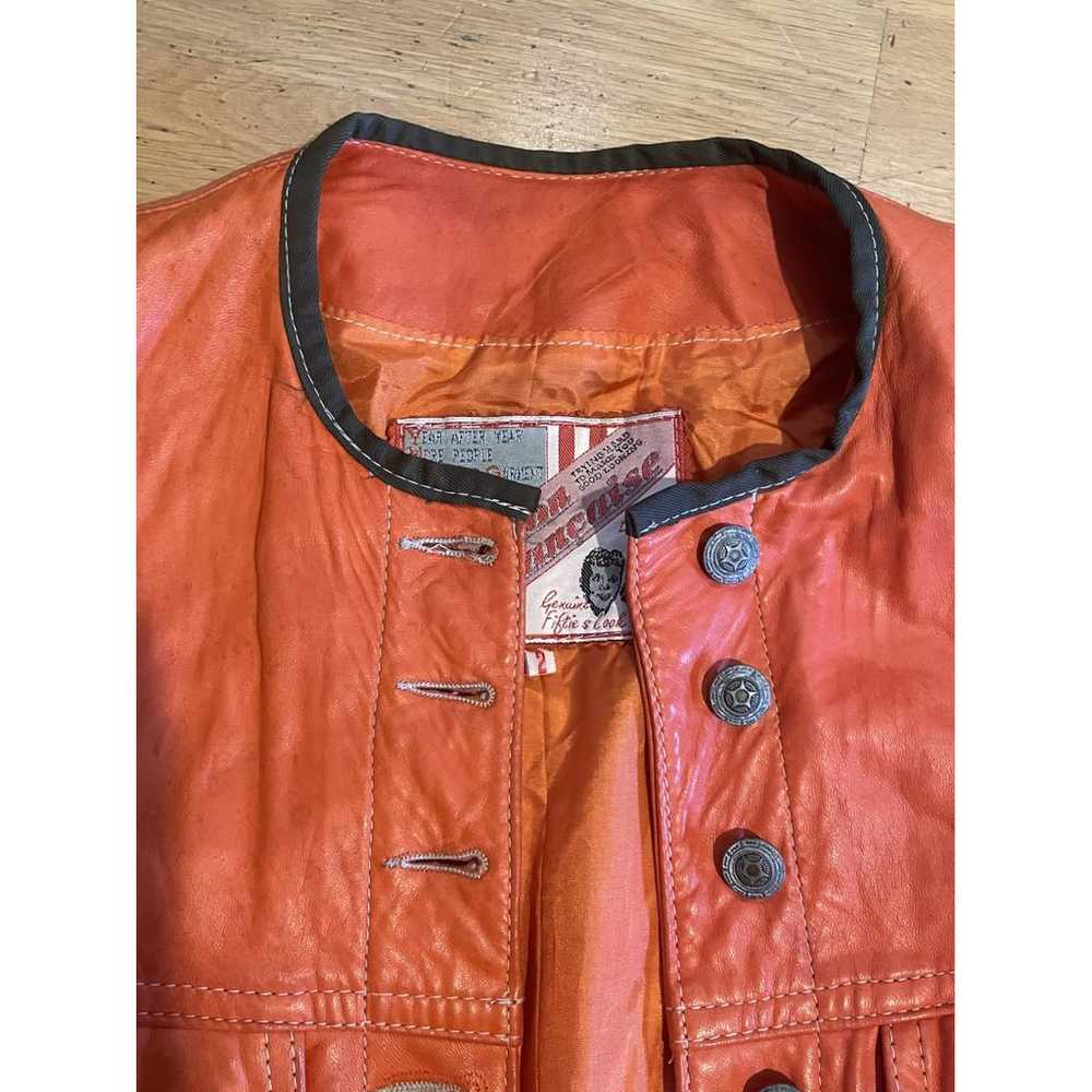 Non Signé / Unsigned Leather short vest - image 3