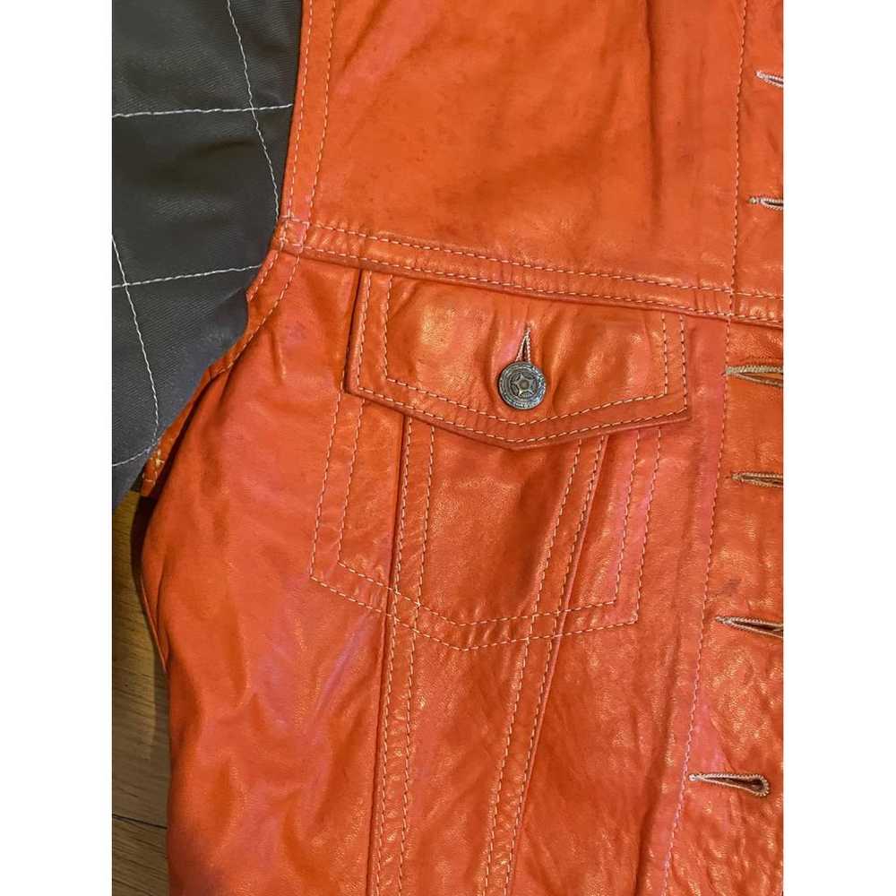 Non Signé / Unsigned Leather short vest - image 6