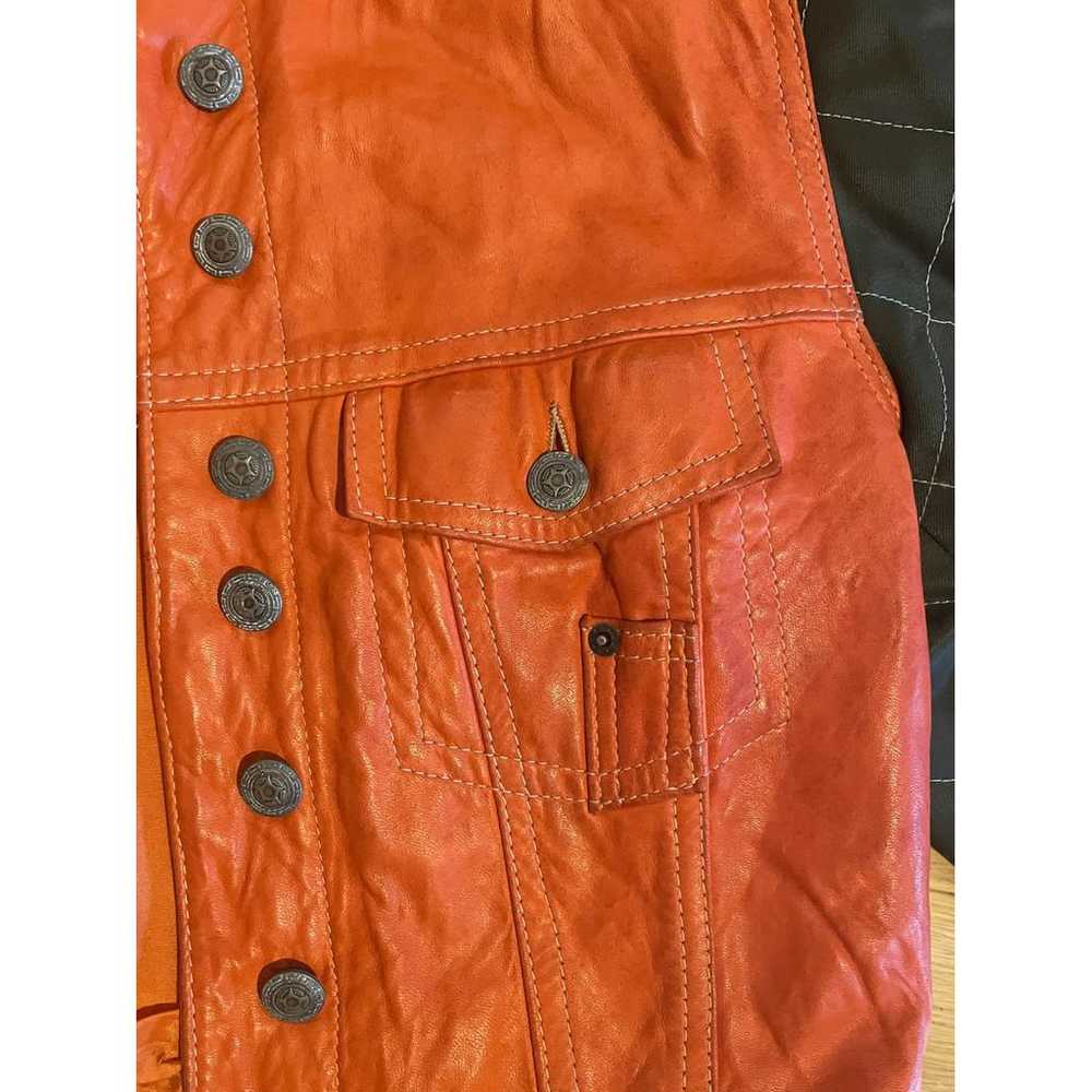 Non Signé / Unsigned Leather short vest - image 7