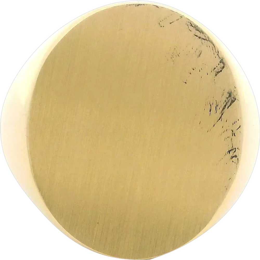 Large Heavy 14k Yellow Gold Polished w/ Brushed F… - image 1