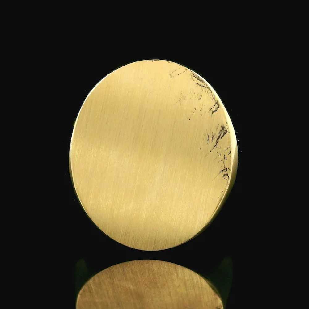 Large Heavy 14k Yellow Gold Polished w/ Brushed F… - image 2