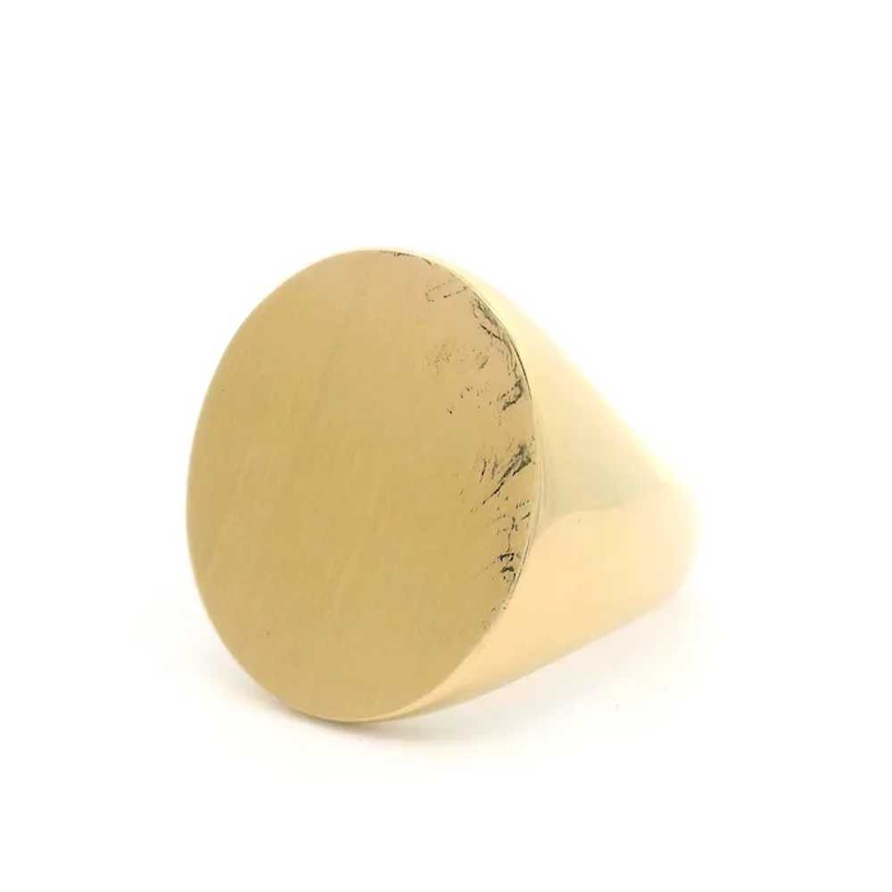 Large Heavy 14k Yellow Gold Polished w/ Brushed F… - image 5