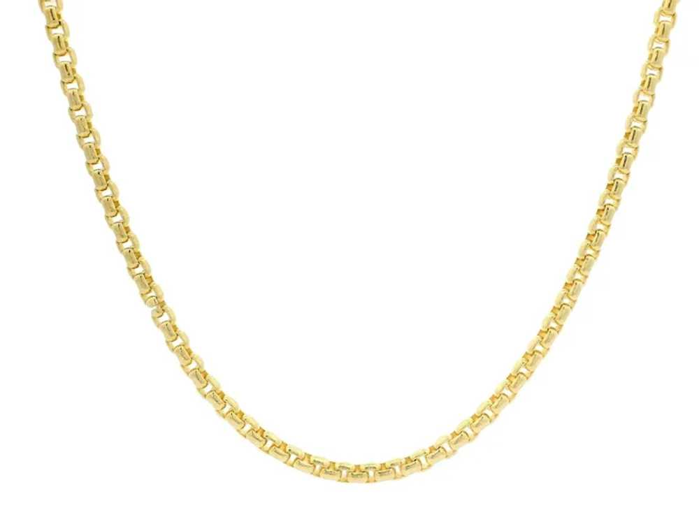 New 14k Yellow Gold 18" 1.6mm Beveled Box Link Ch… - image 3