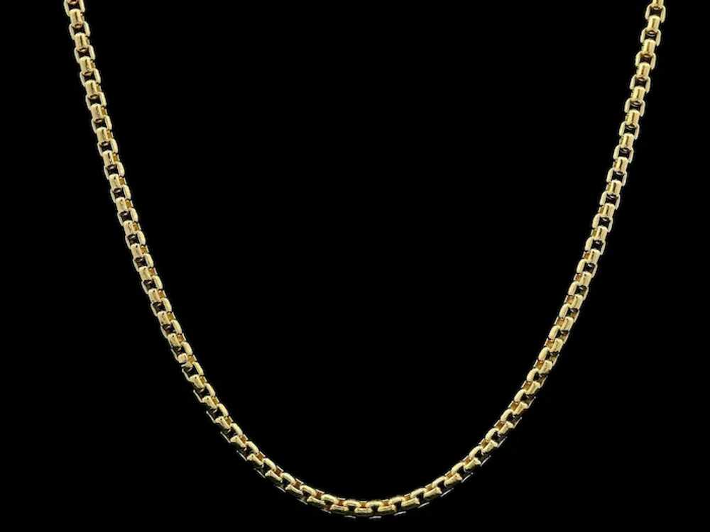 New 14k Yellow Gold 18" 1.6mm Beveled Box Link Ch… - image 5