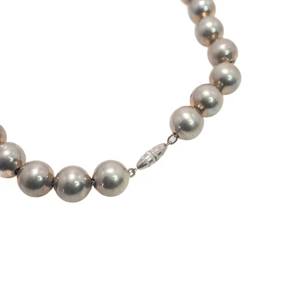 Vintage 1980s Sterling Silver Hollow Bead Choker … - image 5