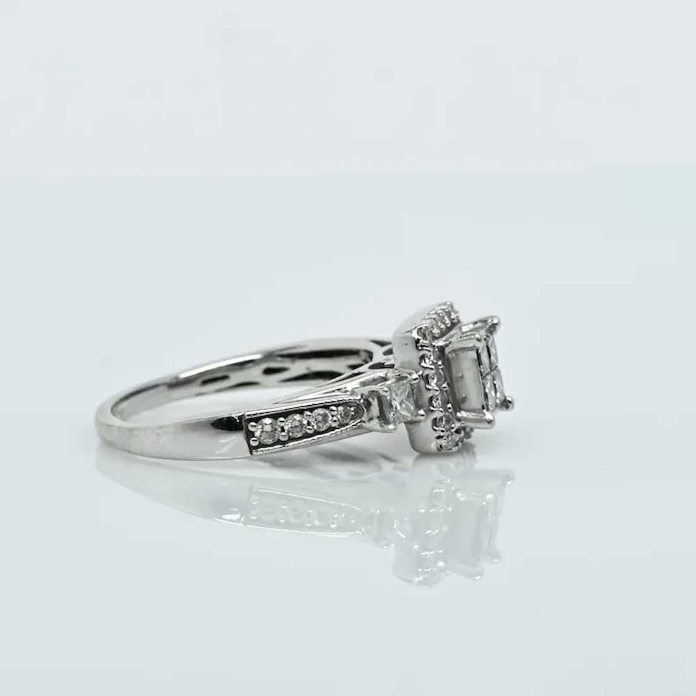 1cttw Diamond Invisible Set Princess Cut Halo Whi… - image 3