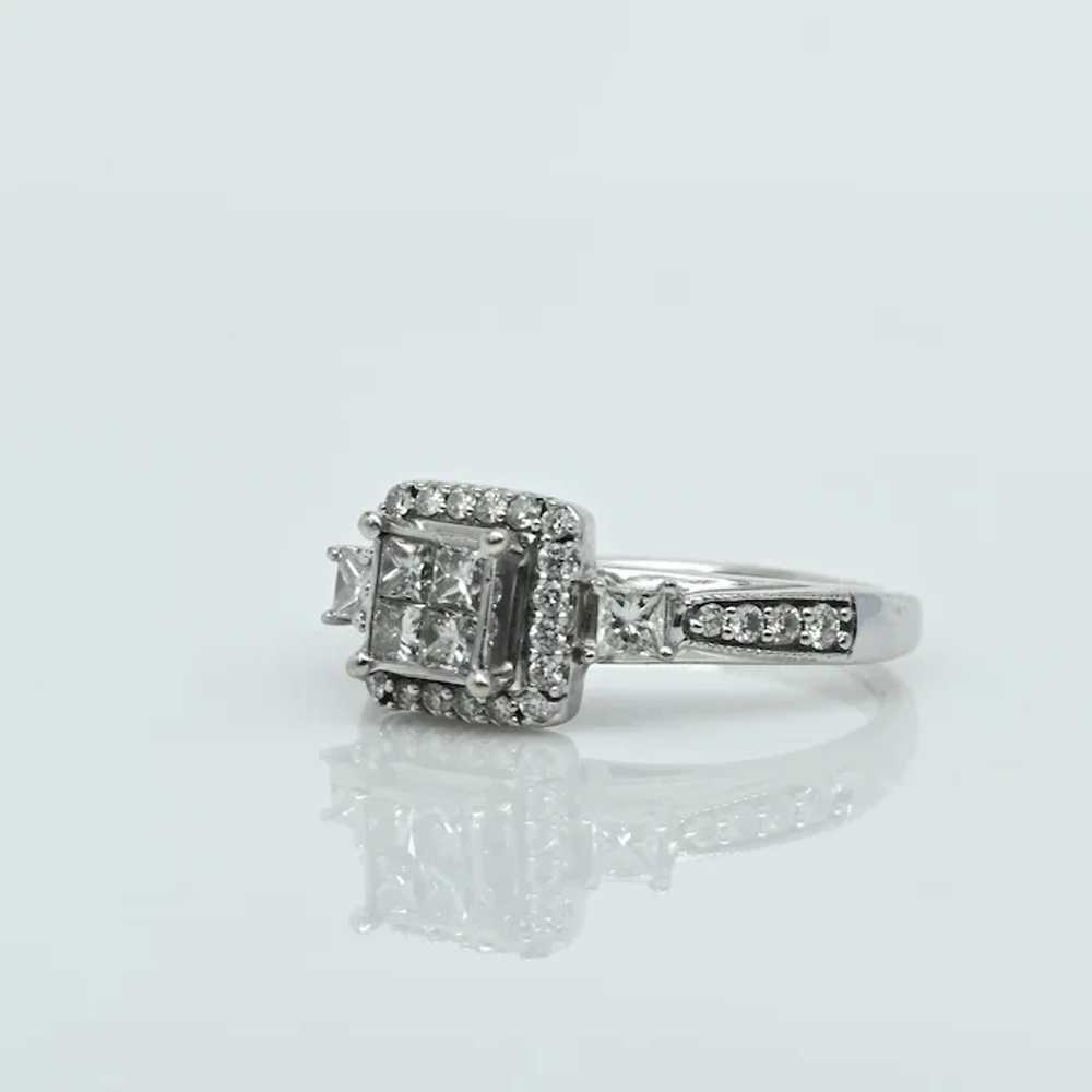 1cttw Diamond Invisible Set Princess Cut Halo Whi… - image 4