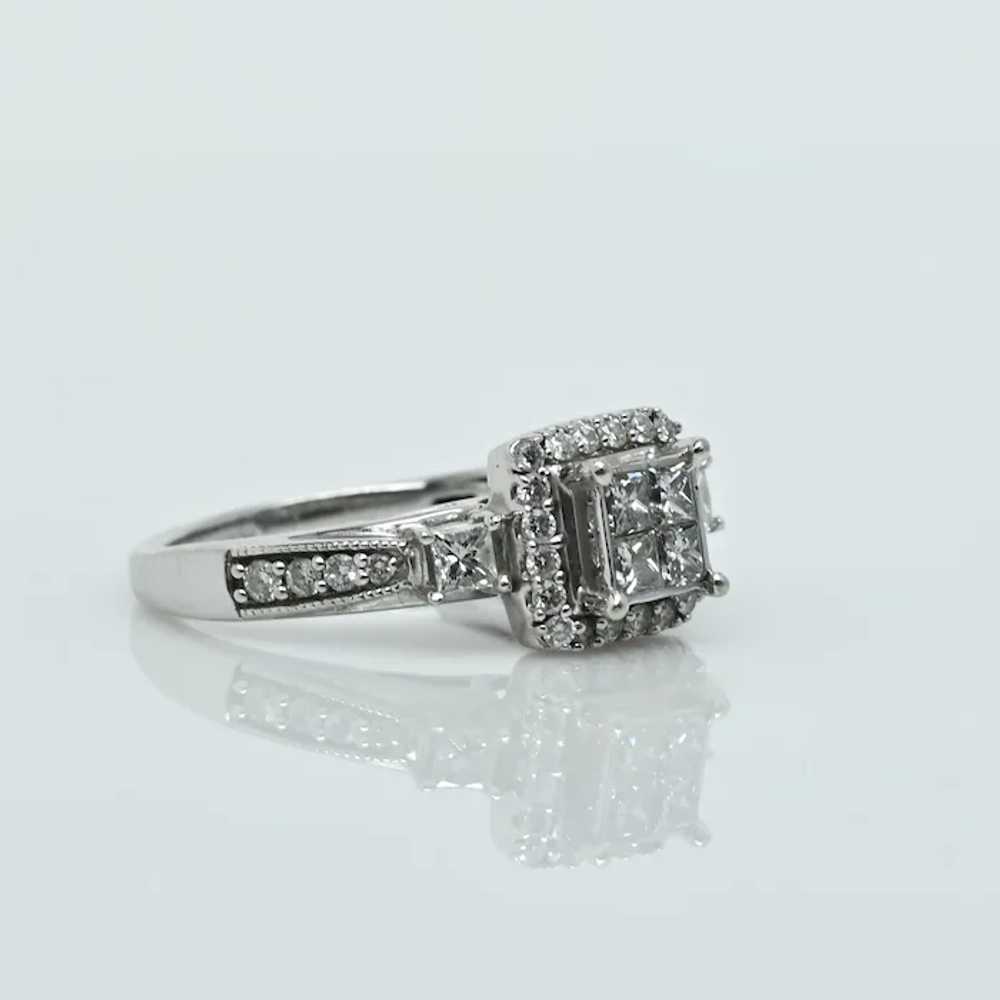 1cttw Diamond Invisible Set Princess Cut Halo Whi… - image 5