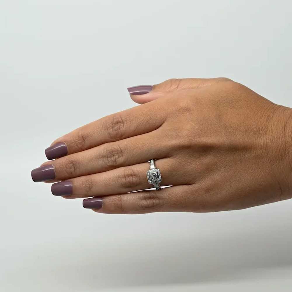 1cttw Diamond Invisible Set Princess Cut Halo Whi… - image 7