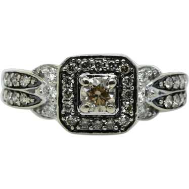 Levian 14K Chocolate Diamond Halo 14K White Gold E