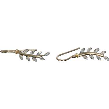 Pair of 9ct Gold & Diamond Earrings - image 1