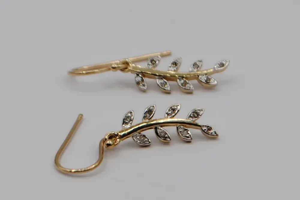 Pair of 9ct Gold & Diamond Earrings - image 2