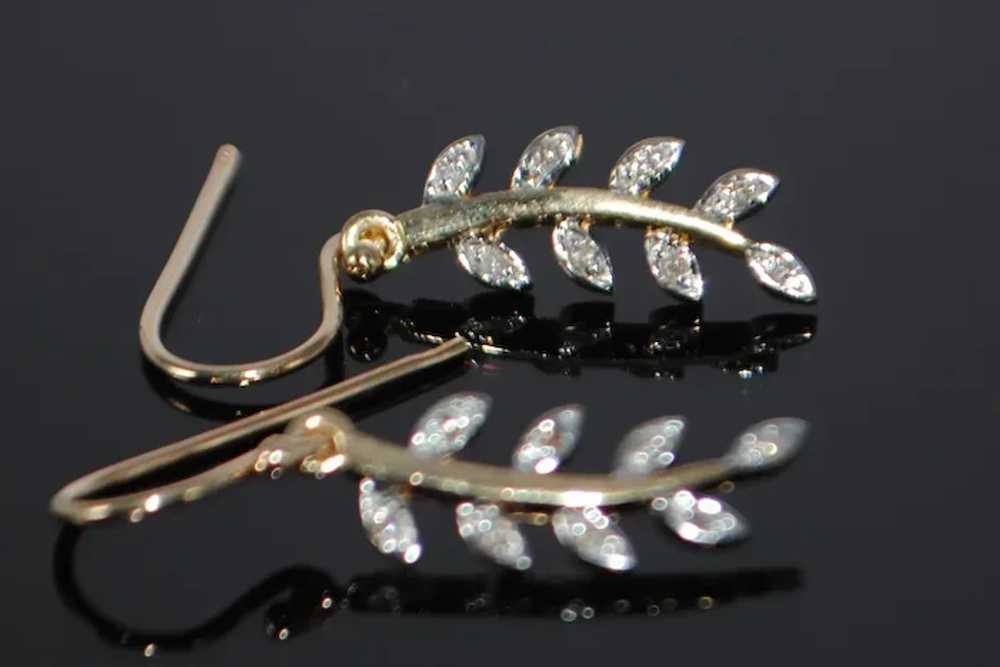 Pair of 9ct Gold & Diamond Earrings - image 4