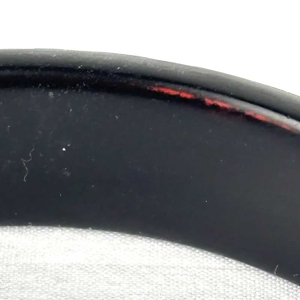 Vintage Chinese Black and Red Carved Lacquer Bang… - image 12
