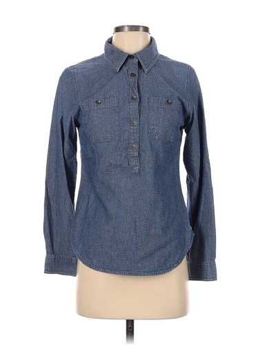 TOMS for Target Women Blue Long Sleeve Button-Down