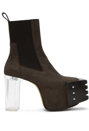 Rick Owens Brown Grilled Chelsea Boots