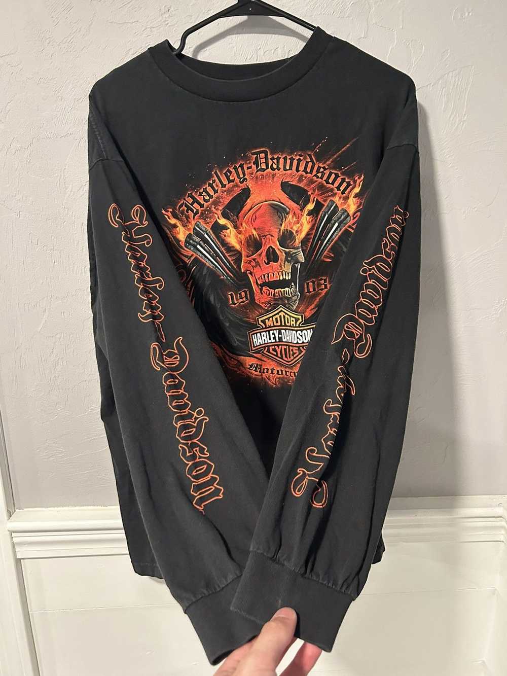 Harley Davidson × Vintage Vintage Flaming Skull H… - image 1