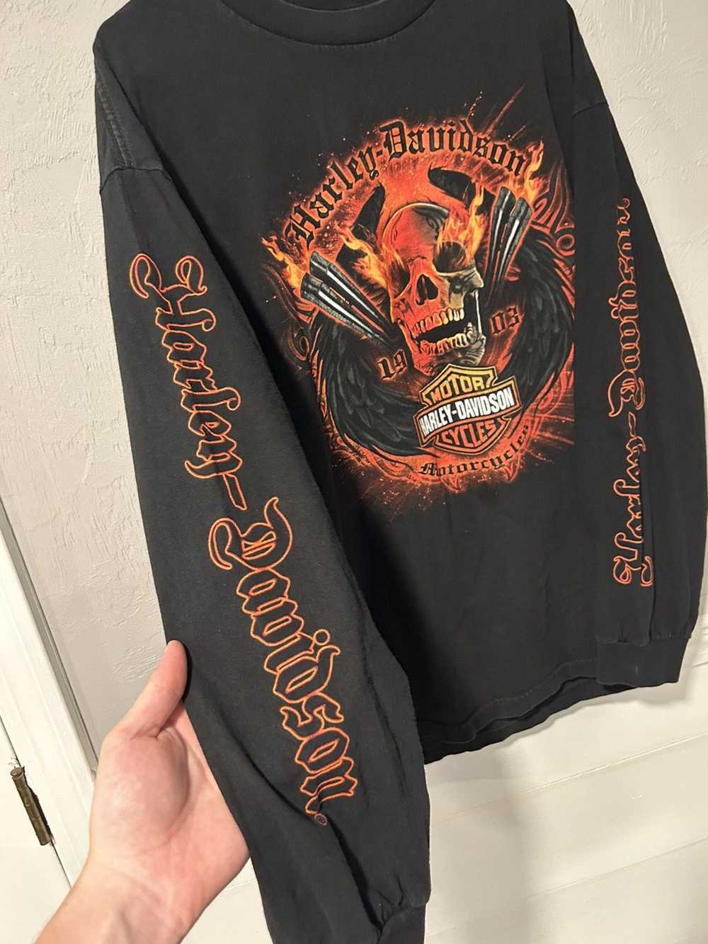 Harley Davidson × Vintage Vintage Flaming Skull H… - image 2