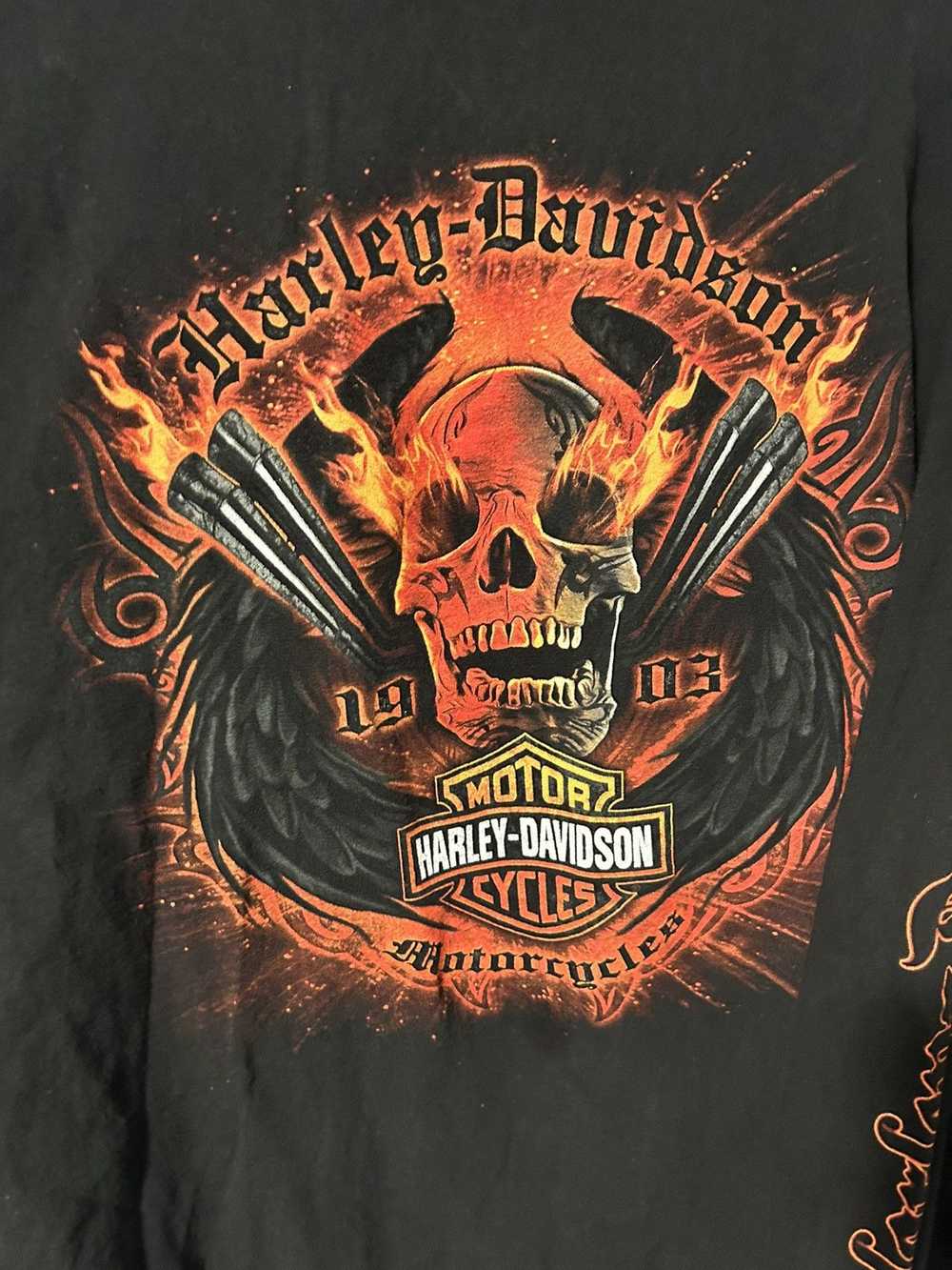 Harley Davidson × Vintage Vintage Flaming Skull H… - image 3