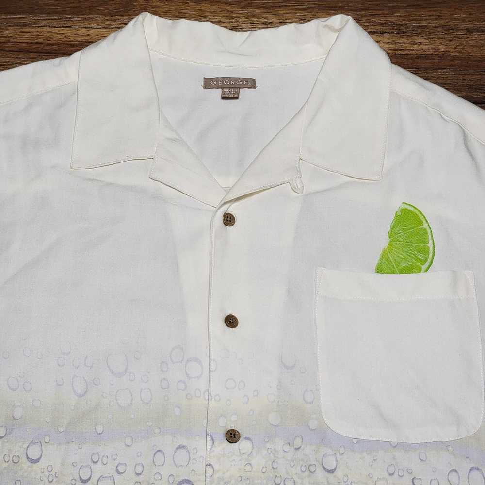 George George SS Full Button "Beer" Shirt Lime Po… - image 2