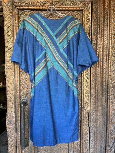 Designer Vintage blue and teal preowned dress