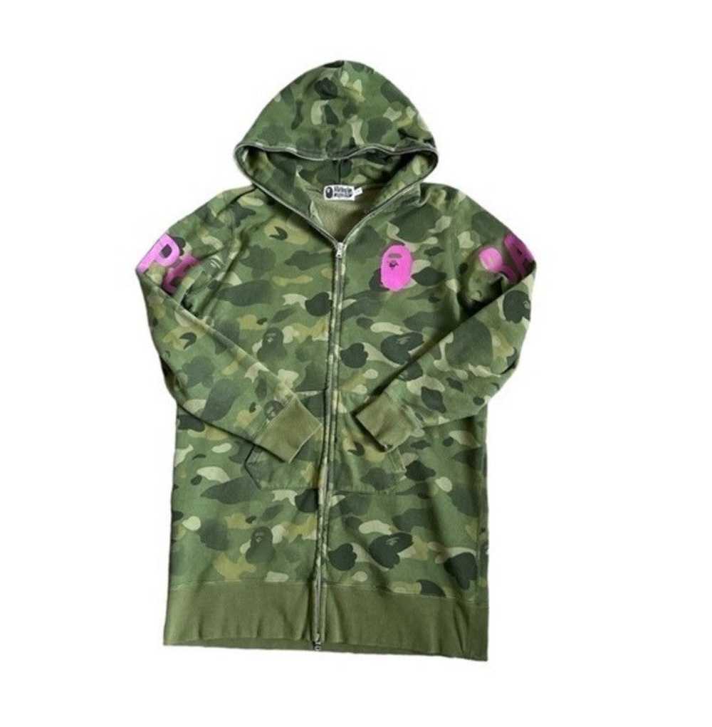 Bape BAPE A Bathing Ape green Camo Pink Zip Up - image 1