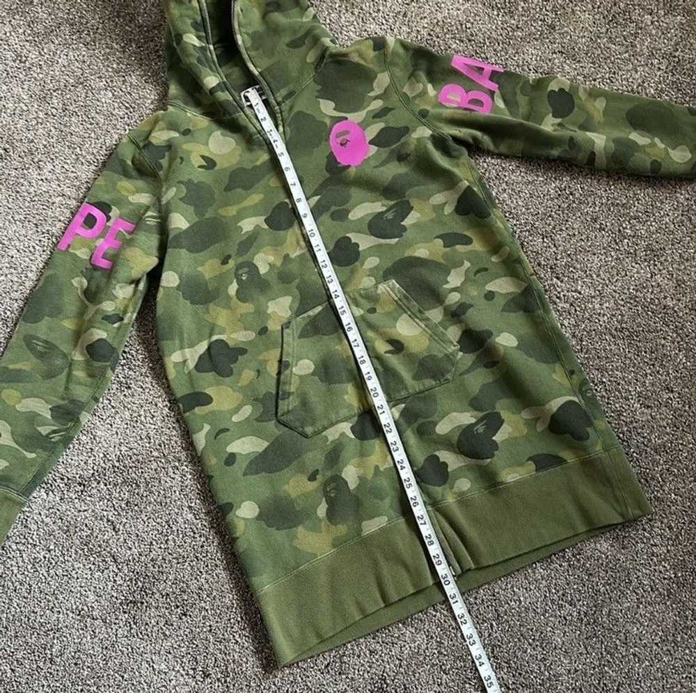 Bape BAPE A Bathing Ape green Camo Pink Zip Up - image 3