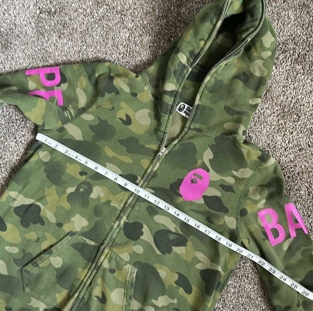 Bape BAPE A Bathing Ape green Camo Pink Zip Up - image 4