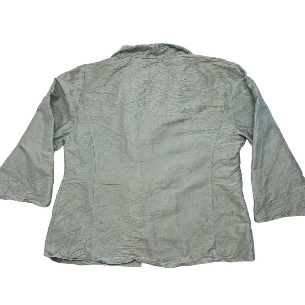 Eileen Fisher EILEEN FISHER Crinkle Silk Green Bu… - image 5