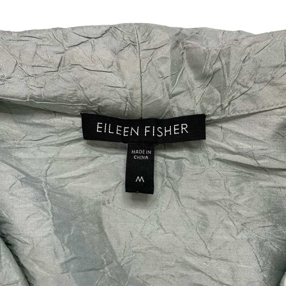 Eileen Fisher EILEEN FISHER Crinkle Silk Green Bu… - image 6