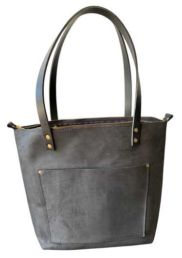 Portland Leather Shadow Black Large Zip Tote from 