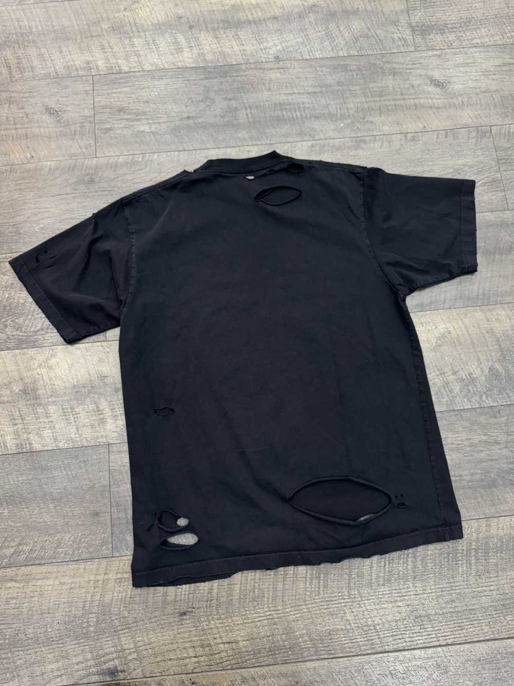 Balenciaga BB CAPS DESTROYED TEE BLACK (XXS) - image 3