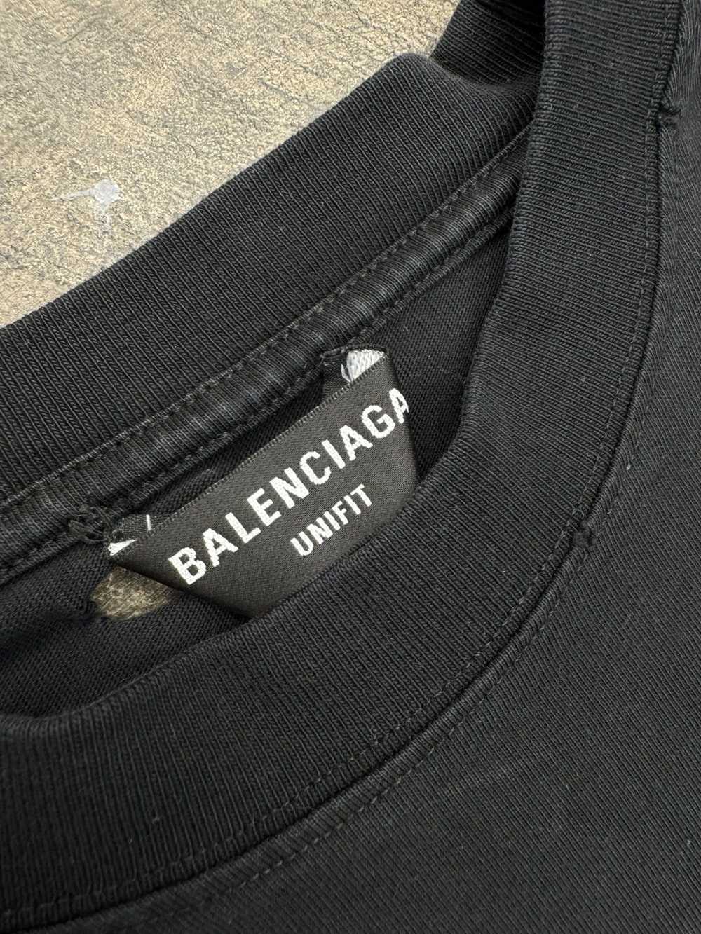 Balenciaga BB CAPS DESTROYED TEE BLACK (XXS) - image 7