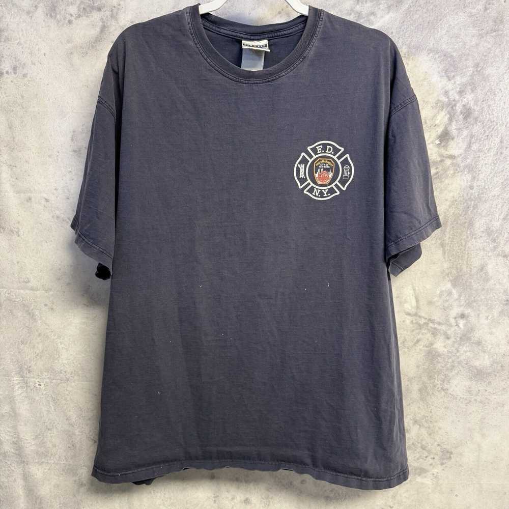 Vintage Vintage FDNY T Shirt Mens XL Blue Y2K New… - image 2