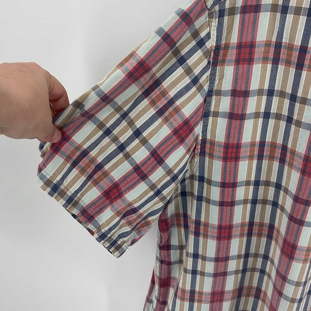 Horny Toad plaid short sleeve button down shirt s… - image 3