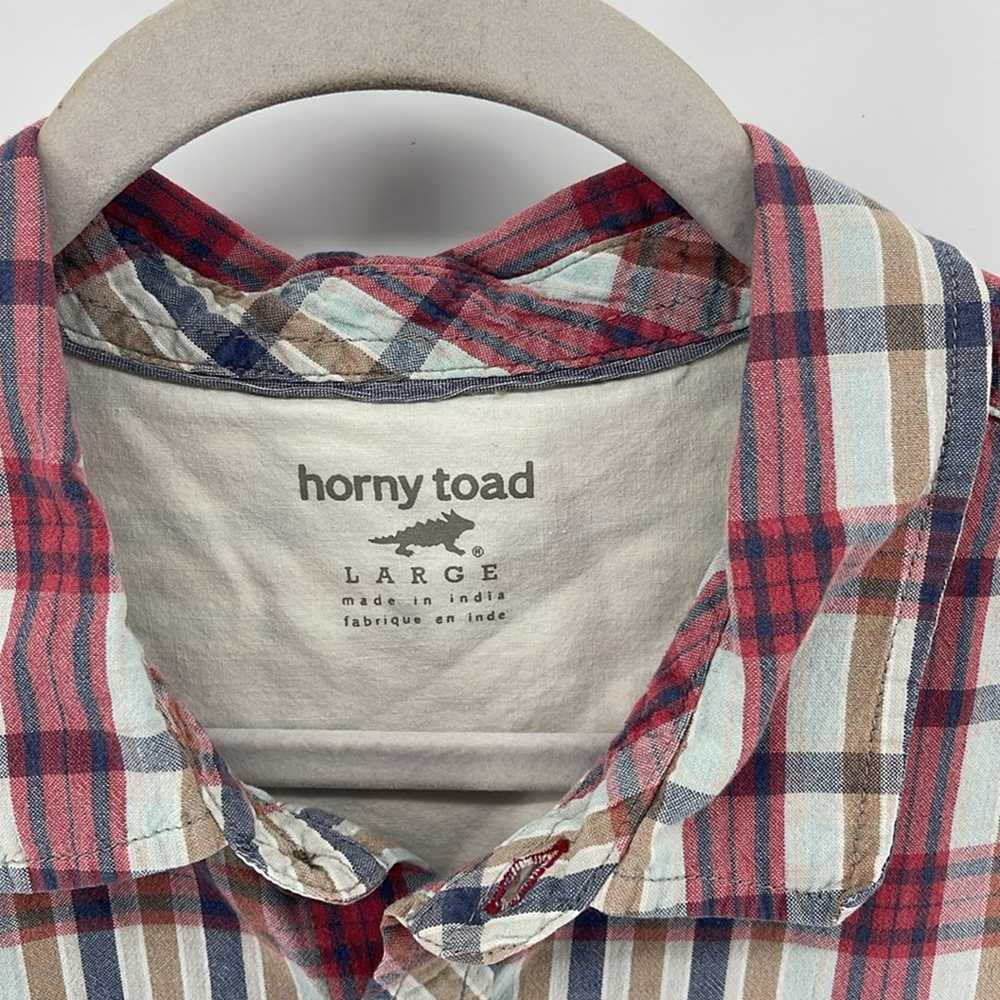 Horny Toad plaid short sleeve button down shirt s… - image 5