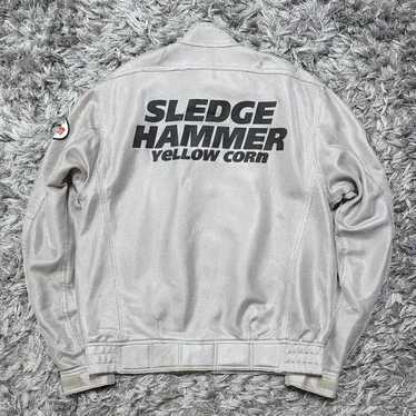 Vintage 90s Yellow Corn NHRA Bikers Sledge Hammer Racing