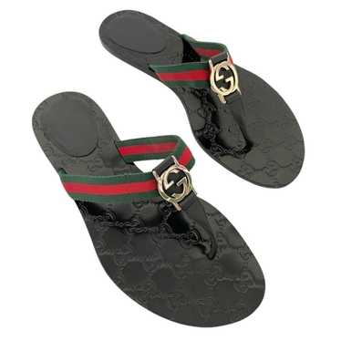 Gucci Double G leather sandal - image 1