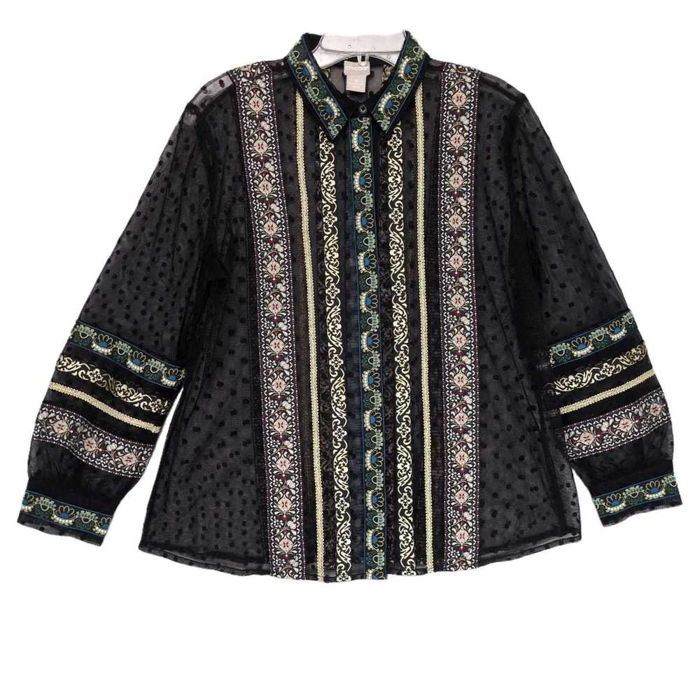 Chicos Chico's 35th Anniversary Tapestry Black Sh… - image 3