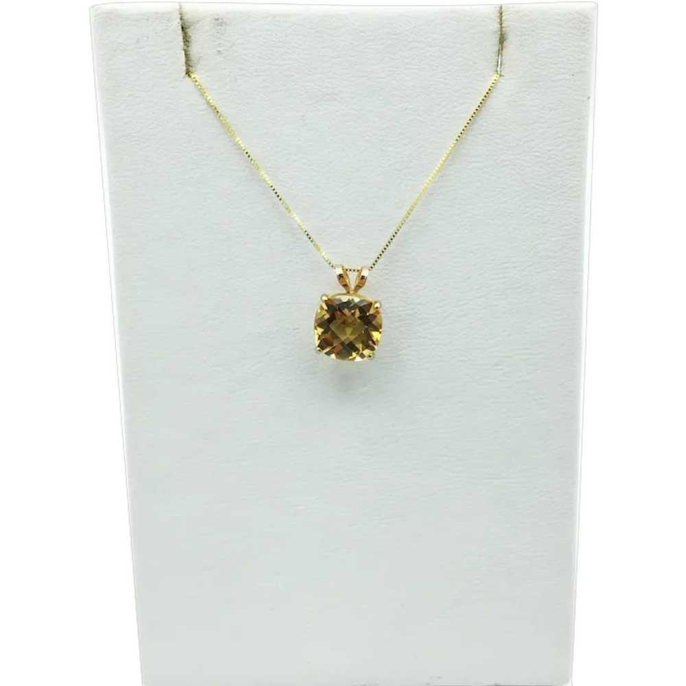 10K Citrine Pendant with 18" Box Chain - image 1