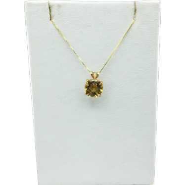 10K Citrine Pendant with 18" Box Chain - image 1