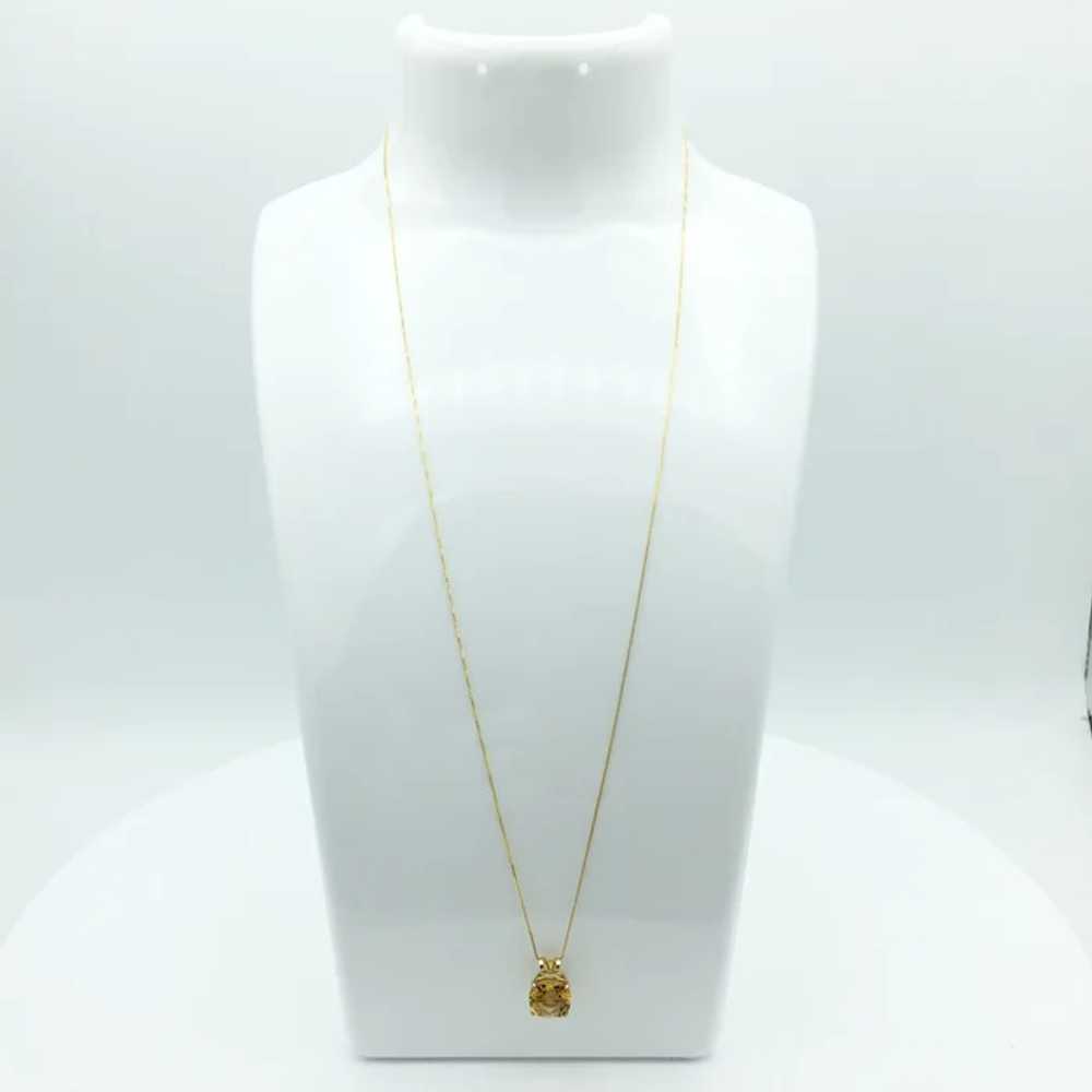 10K Citrine Pendant with 18" Box Chain - image 2