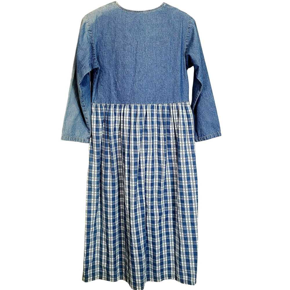 Vintage Vintage 90s Denim Button Midi Dress Women… - image 3