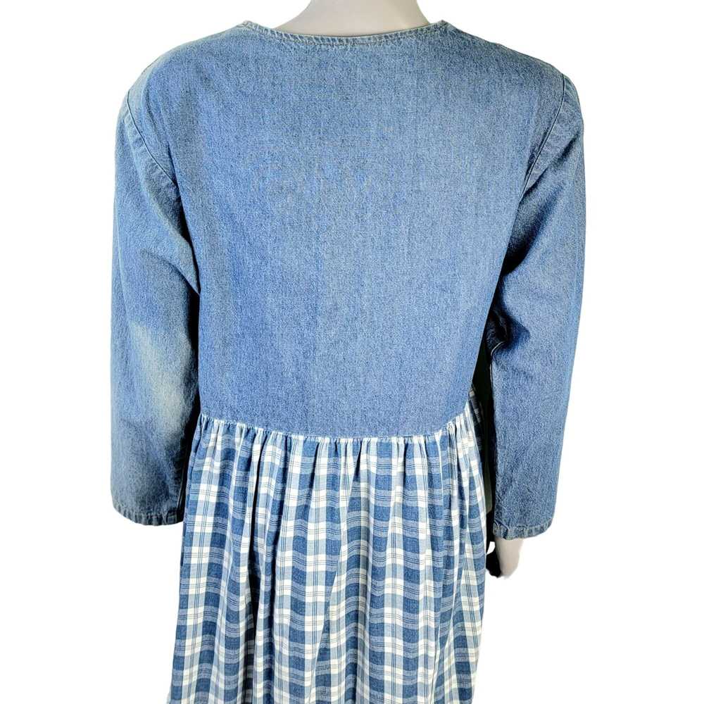 Vintage Vintage 90s Denim Button Midi Dress Women… - image 7