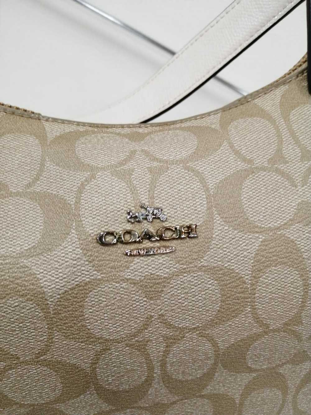 Auth COACH Used Beg Signature One Shoulder Bag Wo… - image 5