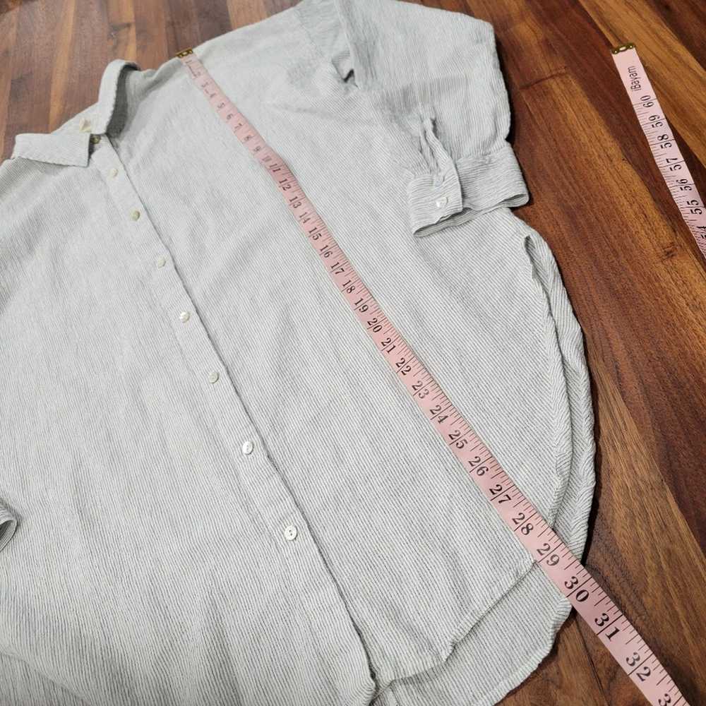 Eileen Fisher Organic Cotton Button Up Curved Hem… - image 6