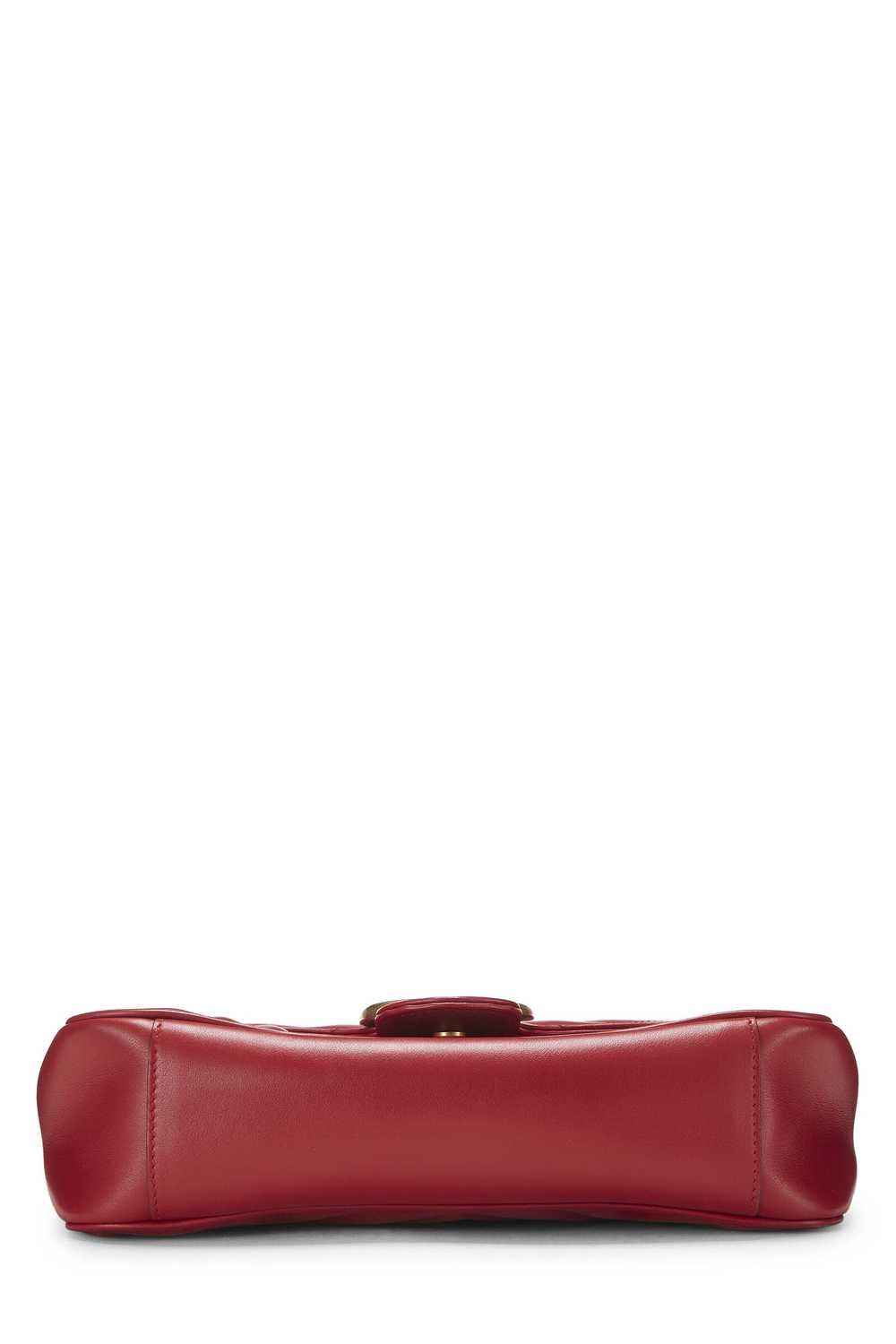 Red Leather GG Marmont Matelassé Shoulder Bag Sma… - image 5