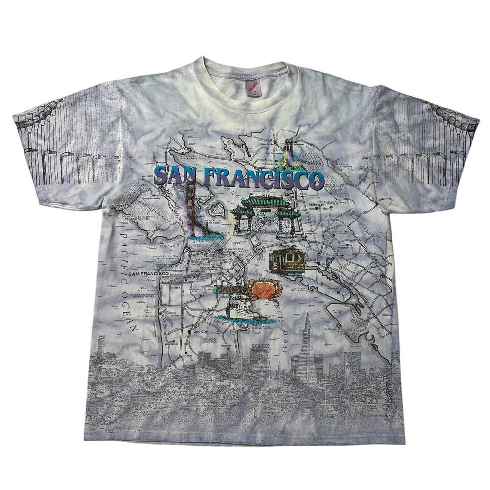 90’s San Francisco Map All Over Print T-Shirt - image 1